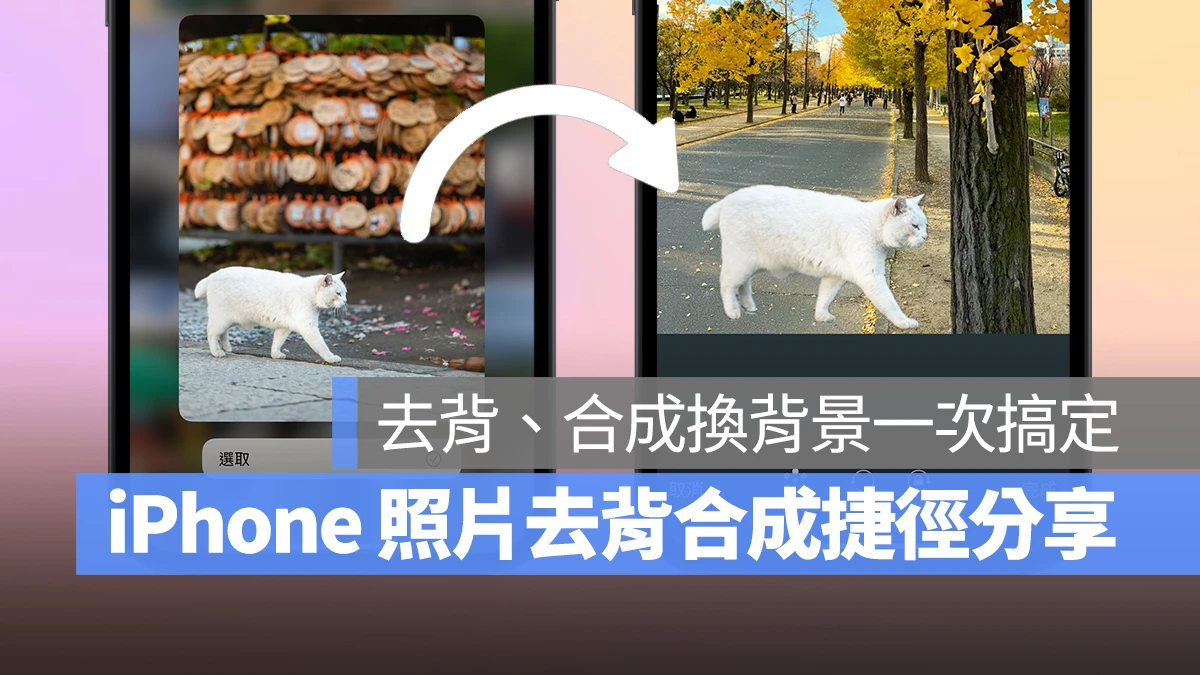 iPhone 照片去背合成捷径分享：去背顺便换背景，轻松打造更有趣的图片情境