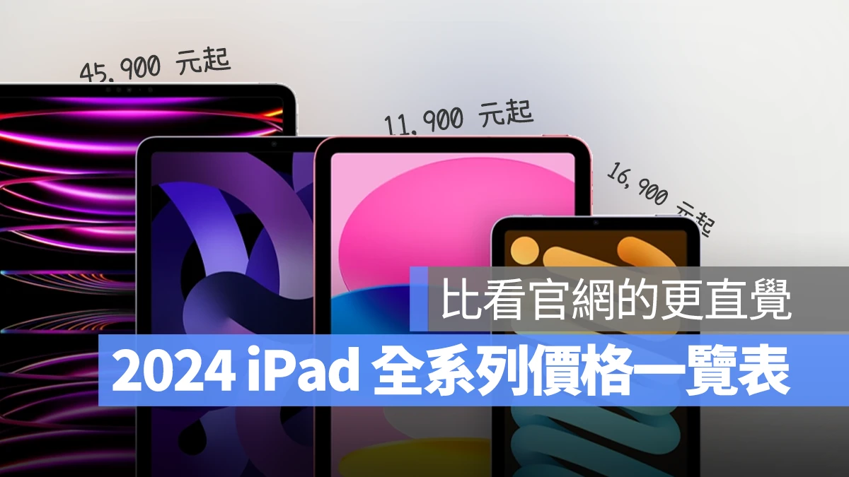 【iPad 价格、容量对照表】M4 iPad Pro、M2 iPad Air、iPad mini 6 与 iPad 10